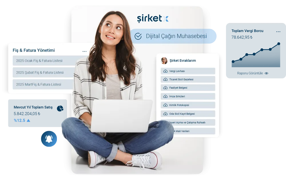 Entrepreneur completing online company formation with ŞirketX